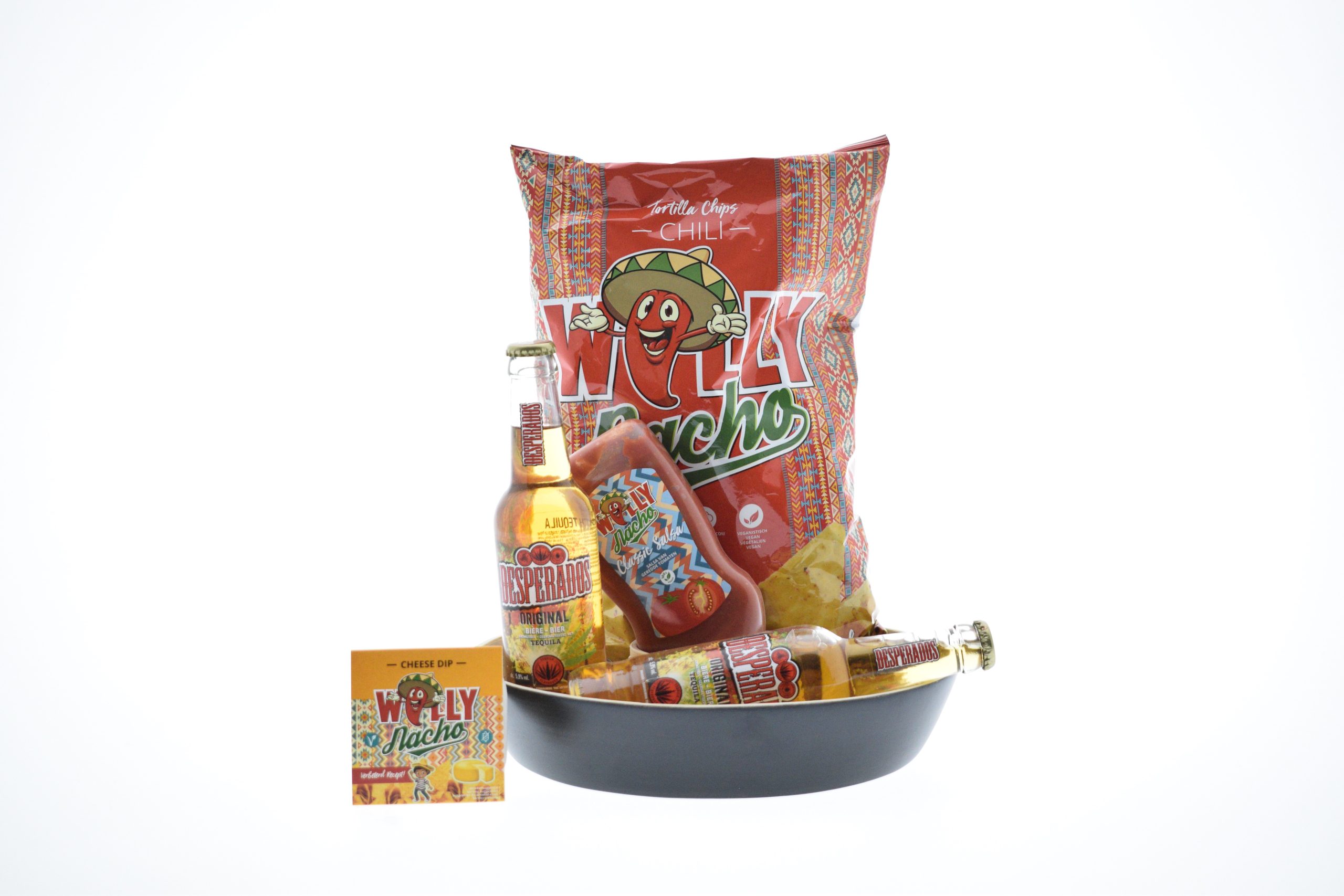 Willy Nacho pakket met Desperados in een serveerschaal.